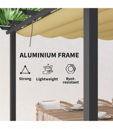 Stylish Aluminium Pergola with Retractable Canopy for Outdoor Spaces