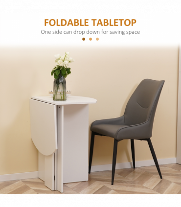 Stylish Oak Folding Dining Table - Space-Saving Design for 4 People