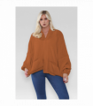 Stylish Oversized Cropped Knitted Cardigan with Balloon Pockets