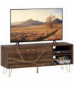 Stylish Wooden TV Stand with Adjustable Shelves & Cable Management - 130cm