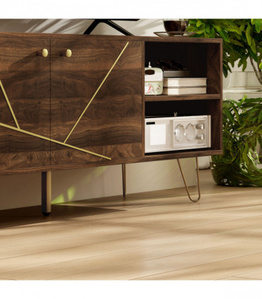 Stylish Wooden TV Stand with Adjustable Shelves & Cable Management - 130cm