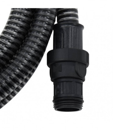 vidaXL Suction Hose with PVC Connectors Black 1" 4 m PVC