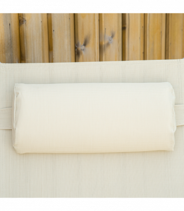 Sun Lounger Folding Chaise Chair Recliner & 7 Adjustable Backrest - Beige