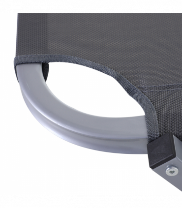 Sun Lounger Relaxer Recliner with 5-Position Adjustable Backrest Silver