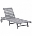 Sun Lounger Solid Acacia Wood