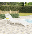 vidaXL Sun Lounger White 184x55x64 cm Solid Wood Acacia