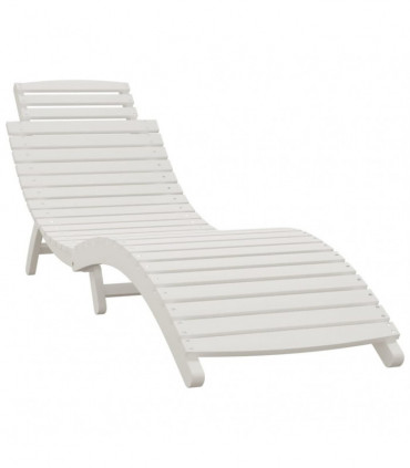 vidaXL Sun Loungers 2 pcs White 184x55x64 cm Solid Wood Acacia