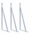 Support Brackets for Fence Post 3 pcs Galvanised Steel