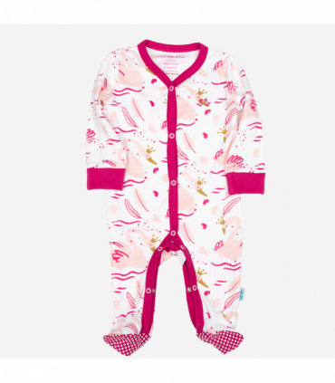 Swan Princess Print Baby Girl Sleep Suit