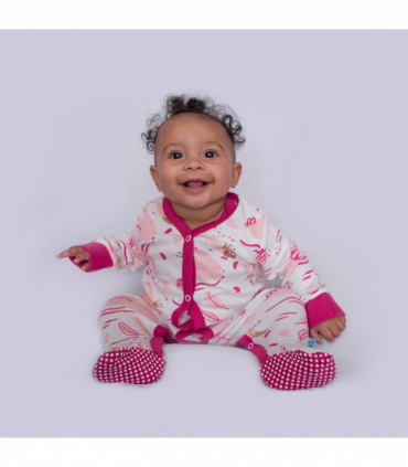 Swan Princess Print Baby Girl Sleep Suit