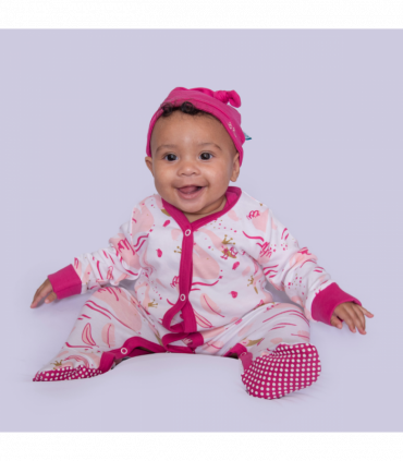 Swan Princess Print Baby Girl Sleep Suit