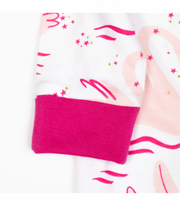 Swan Princess Print Baby Girl Sleep Suit