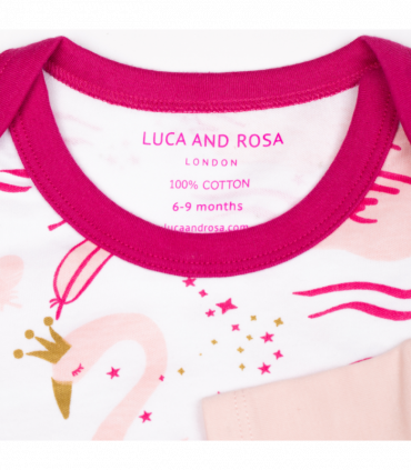 Swan Princess Print Girls Pack of 2 Baby Vests