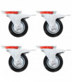 Swivel Casters with Double Brakes 4 pcs 100 mm