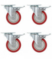 Swivel Casters with Double Brakes 4 pcs 100 mm