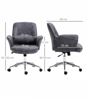 Swivel Computer Office Chair Mid Back Desk Chair for Home, Deep Grey