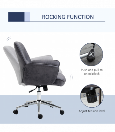 Swivel Computer Office Chair Mid Back Desk Chair for Home, Deep Grey