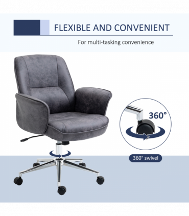 Swivel Computer Office Chair Mid Back Desk Chair for Home, Deep Grey