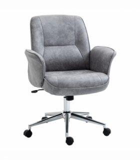 Swivel Computer Office Chair Mid Back Desk Chair for Home, Light Grey