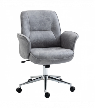 Swivel Computer Office Chair Mid Back Desk Chair for Home, Light Grey