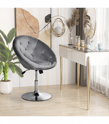 Swivel Dining Height Bar Stool Adjustable Armless Tub Chair Grey