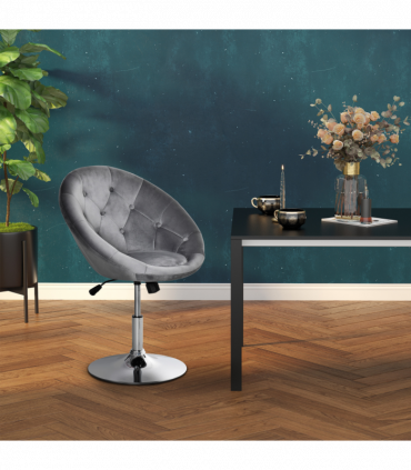 Swivel Dining Height Bar Stool Adjustable Armless Tub Chair Grey