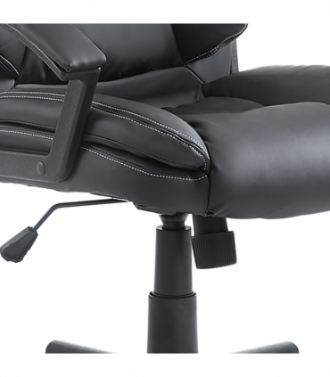 Swivel Executive Office Chair Mid Back PU Leather Chair w/ Arm, Black HOMCOM