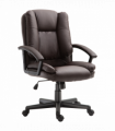 Swivel Executive Office Chair Mid Back PU Leather Chair w/ Arm, Brown HOMCOM