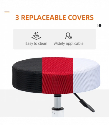 Swivel Salon Stool Adjustable Beauty Facial Tattoo Spa Chair Seat w/ 3 Covers