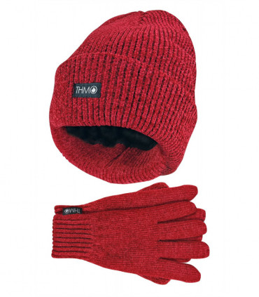 THMO - Ladies Hat & Gloves Set (One Size / Red)