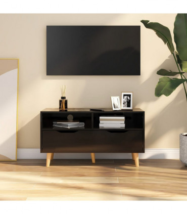 TV Cabinet High Gloss Black 90x40x48.5 cm Engineered Wood