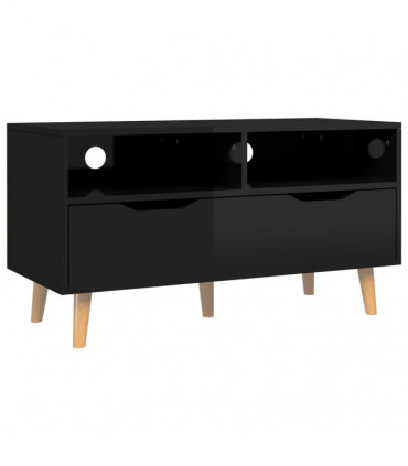 TV Cabinet High Gloss Black 90x40x48.5 cm Engineered Wood