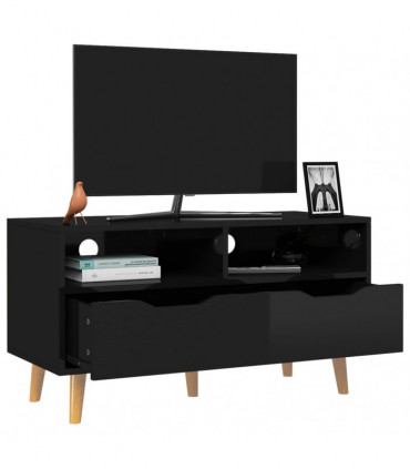 TV Cabinet High Gloss Black 90x40x48.5 cm Engineered Wood