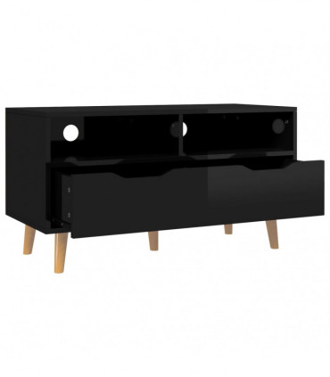 TV Cabinet High Gloss Black 90x40x48.5 cm Engineered Wood