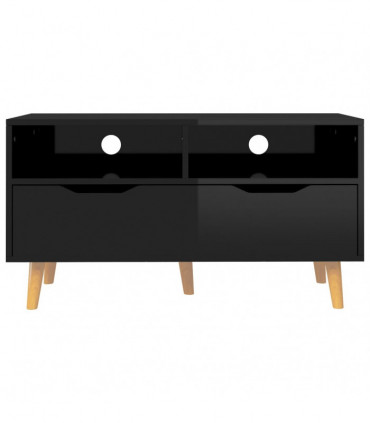 TV Cabinet High Gloss Black 90x40x48.5 cm Engineered Wood