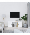 TV Cabinet High Gloss White 100x35x40 cm Engineered Wood