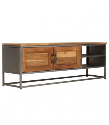 TV Cabinet Recycled Teak and Steel 120x30x40 cm