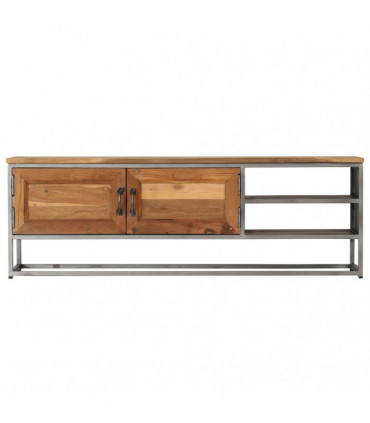 TV Cabinet Recycled Teak and Steel 120x30x40 cm