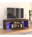 TV Cabinet with LED Lights Brown Oak 120x35x40 cm