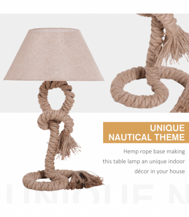 Table Lamp Indispensable Nautical Twisted Rope E27 Base Bedside Light
