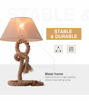 Table Lamp Indispensable Nautical Twisted Rope E27 Base Bedside Light