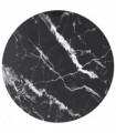 Table Top Black �90x1 cm Tempered Glass with Marble Design