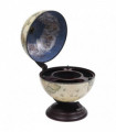 Tabletop Globe Bar Wine Stand Eucalyptus Wood Green
