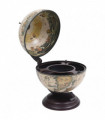 Tabletop Globe Bar Wine Stand Eucalyptus Wood White