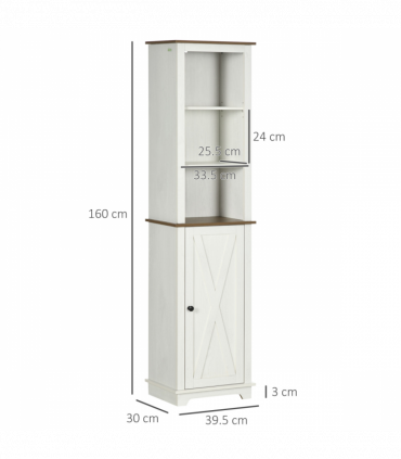 Tall Bathroom Cabinet Storage Cupboard with Door, Adjustable Shelves