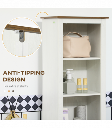 Tall Bathroom Cabinet Storage Cupboard with Door, Adjustable Shelves