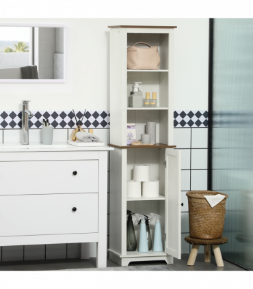 Tall Bathroom Cabinet Storage Cupboard with Door, Adjustable Shelves