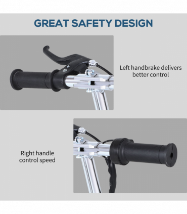 Teen Foldable Electric Scooter Battery 12V 120W w/ Brake Kickstand HOMCOM