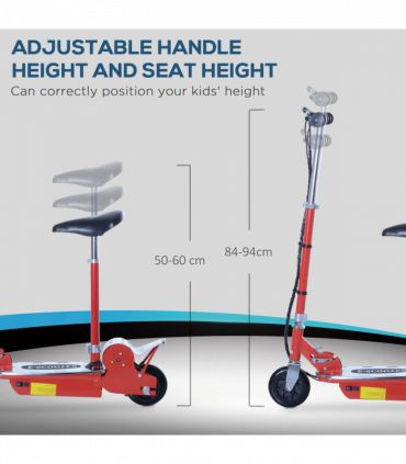 Teen Foldable Electric Scooter Battery 12V 120W w/ Brake Kickstand HOMCOM