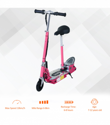 Teen Foldable Electric Scooter Electric Battery 120W w/ Brake Kickstand HOMCOM